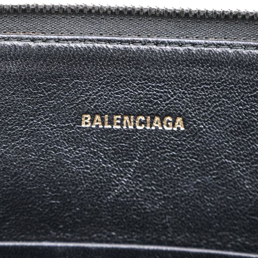 Balenciaga Zipped Logo Portfolio in Black Leather - Picture 8 of 12